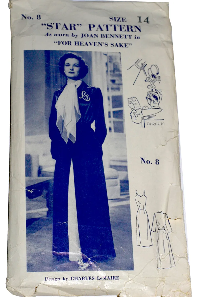 Charles LeMaire Vintage Sewing Pattern Joan Bennett Star No. 8