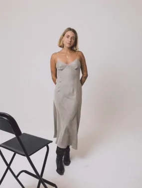 Chelsea Full Length Slip Dress - Stone Grey