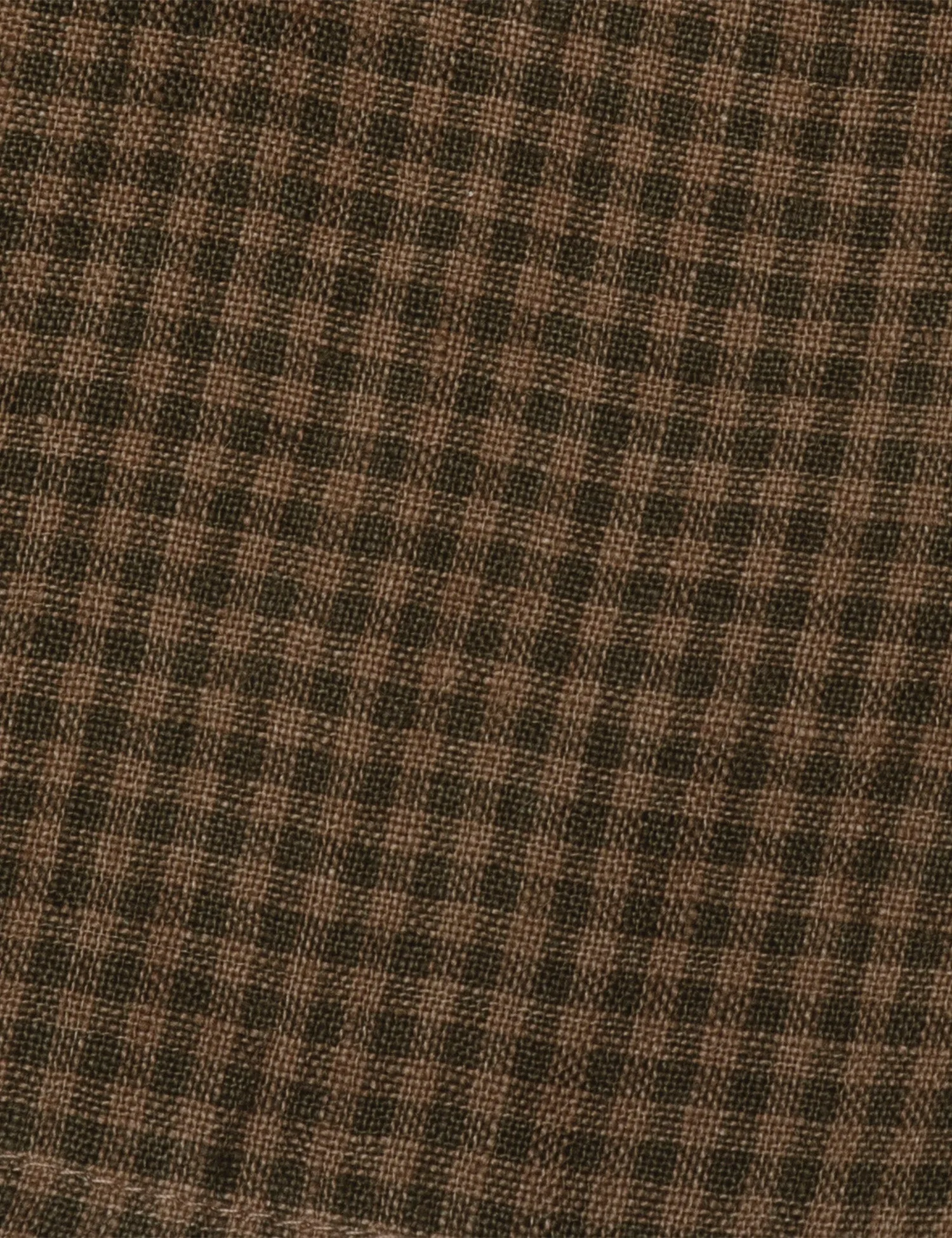 Chess Trousers in Nut Brown Mini Check Linen