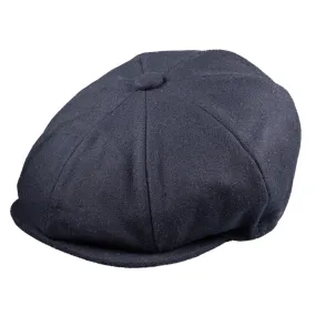 CHRISTYS' 8 Piece Baker Boy Melton Wool Flat Cap - Navy