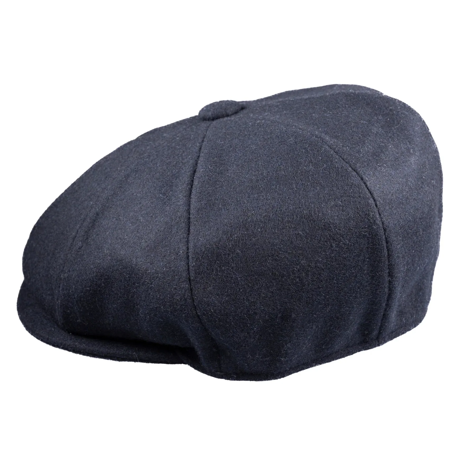 CHRISTYS' 8 Piece Baker Boy Melton Wool Flat Cap - Navy