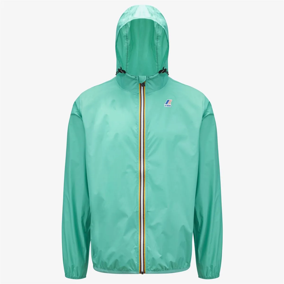 Claude - Unisex Packable Full Zip Waterproof  Rain Jacket in Green Marine