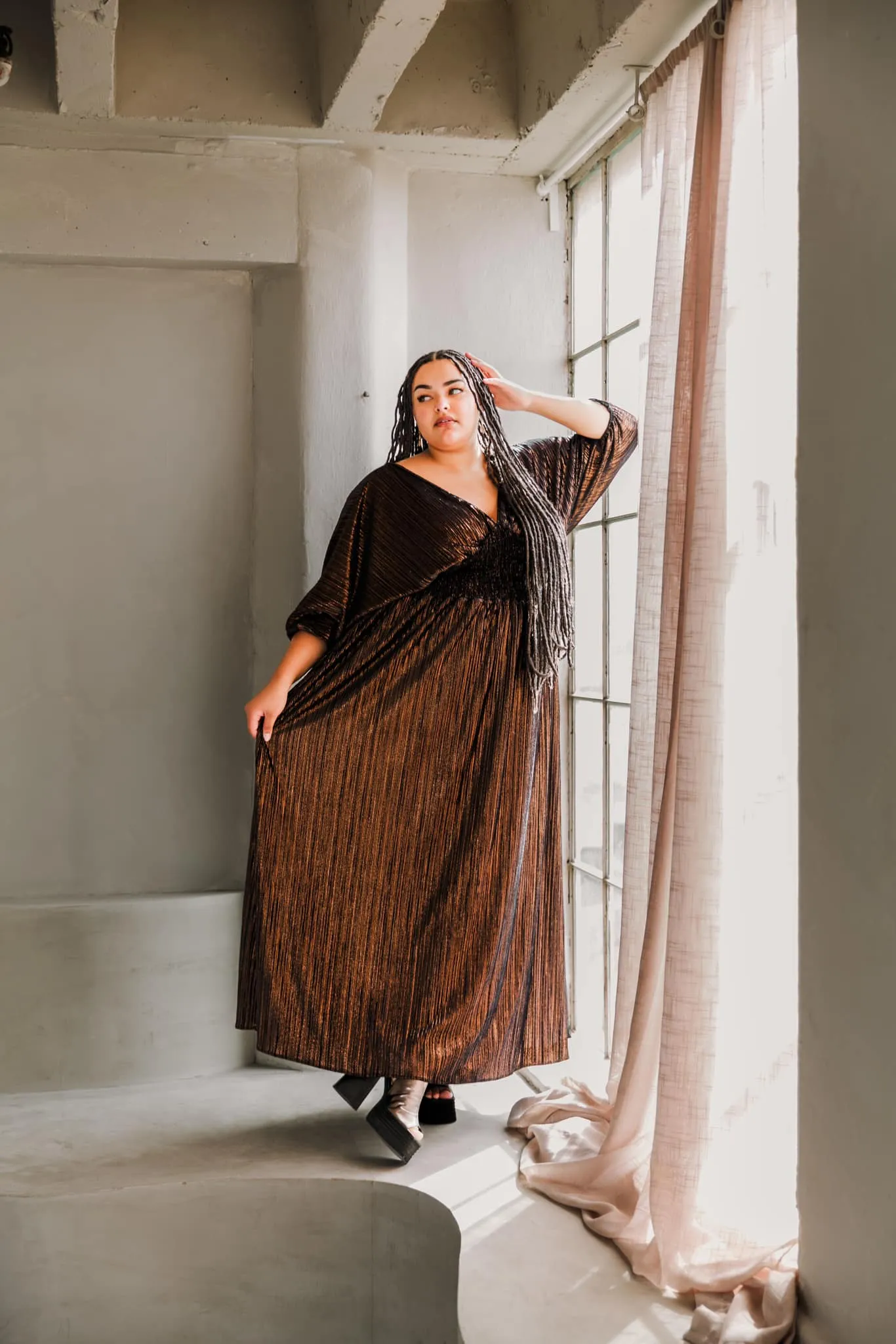 Colla Voce Dress “Bronze Velvet”