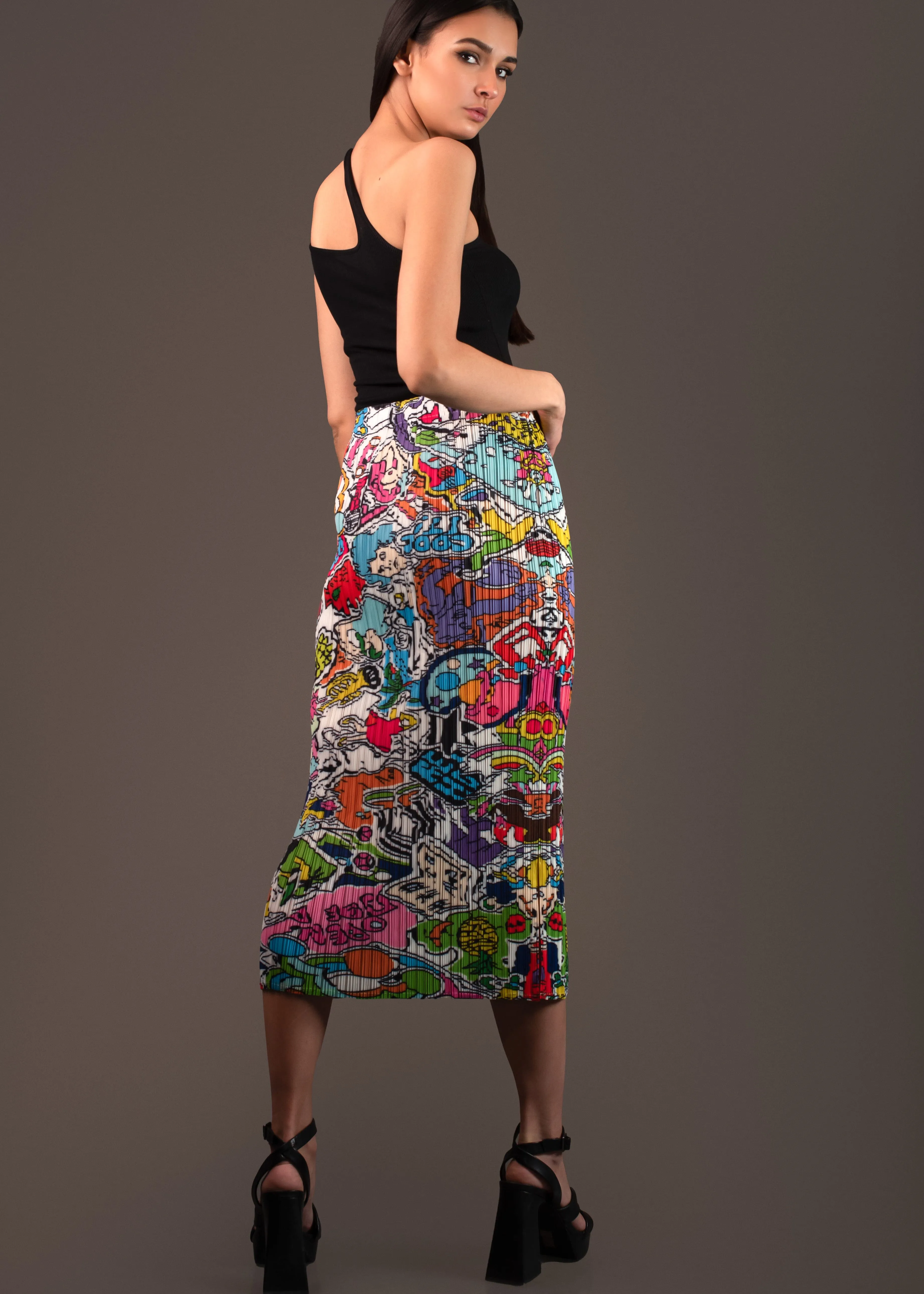 Comic Midi Skirt