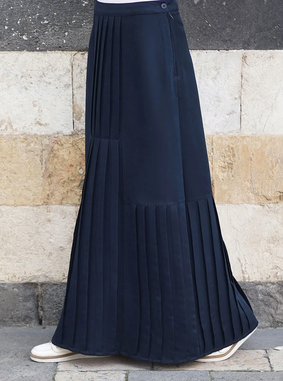 Creative Pleated Maxi Skirt