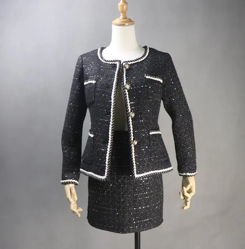 CUSTOM MADE Blazer Shorts/Skirts/Trousers Sequinned Jacket Coat for Women