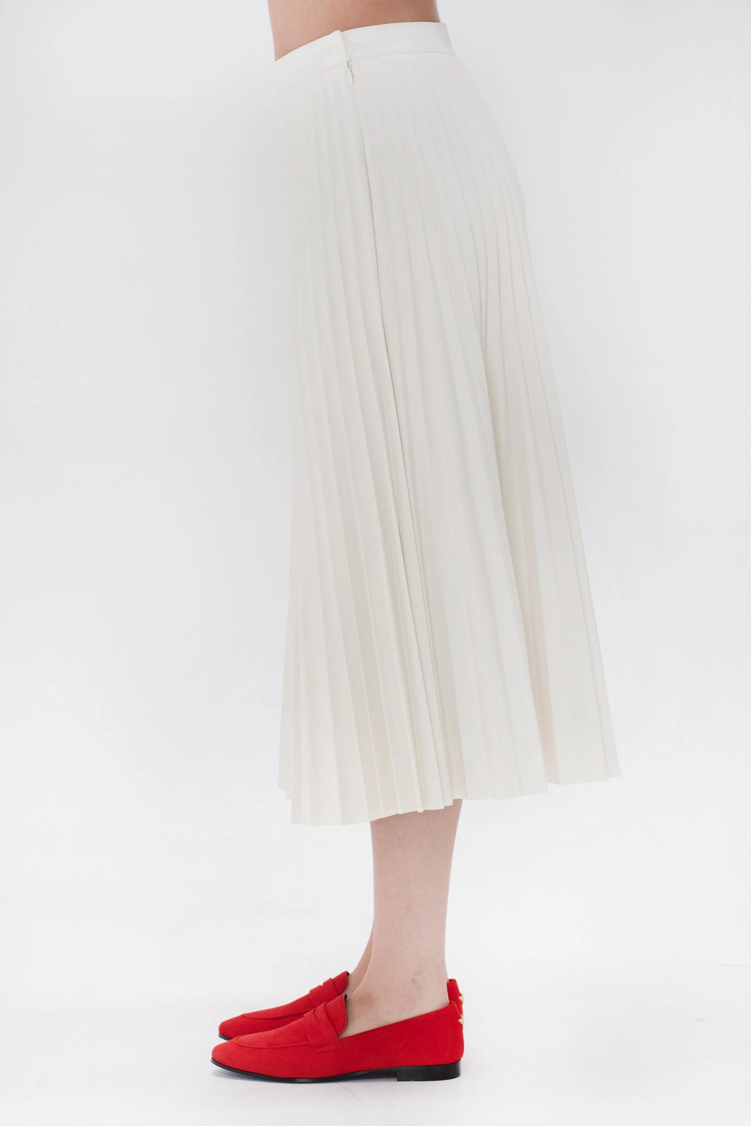 Daphne Pleated Skirt, Off-White