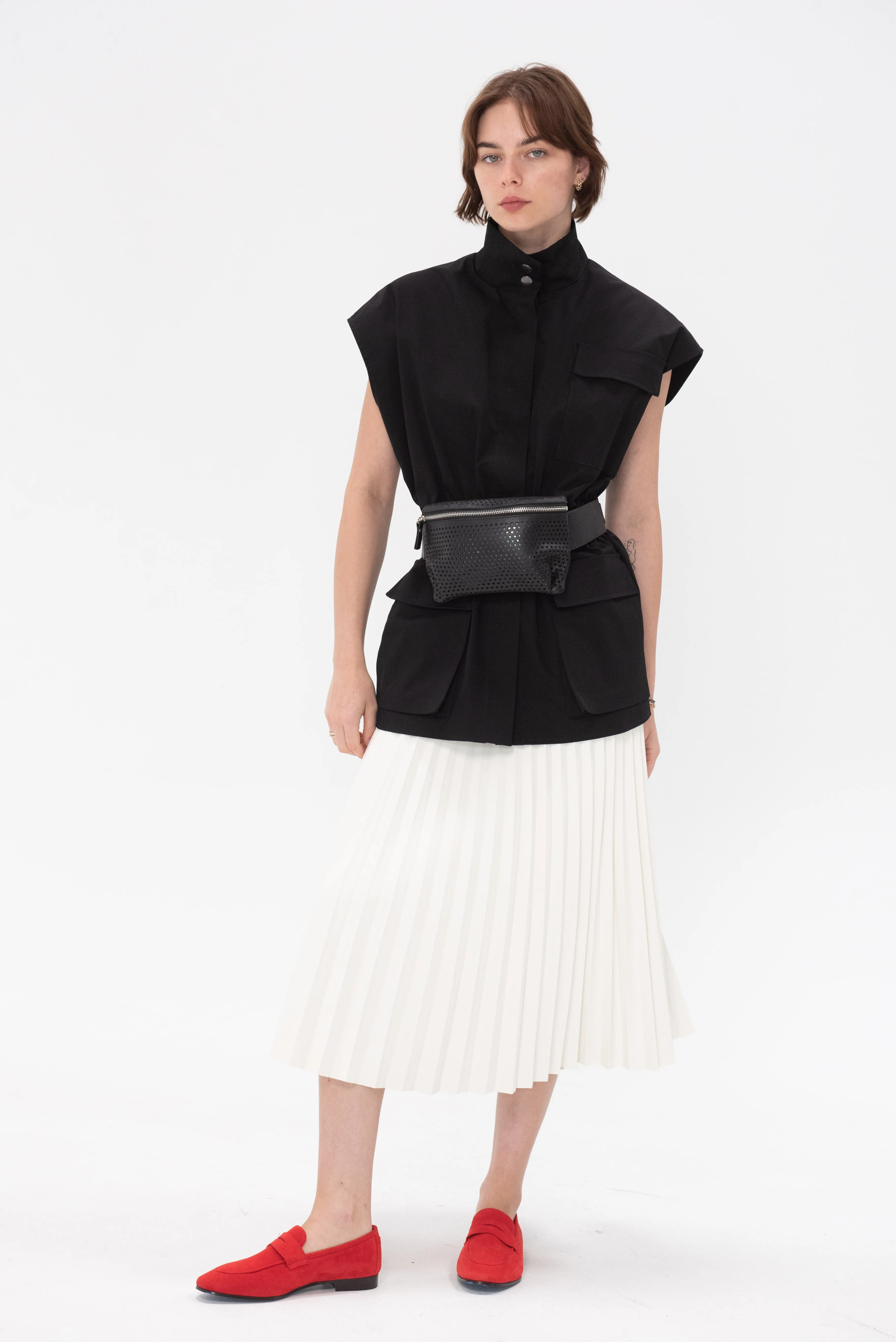 Daphne Pleated Skirt, Off-White