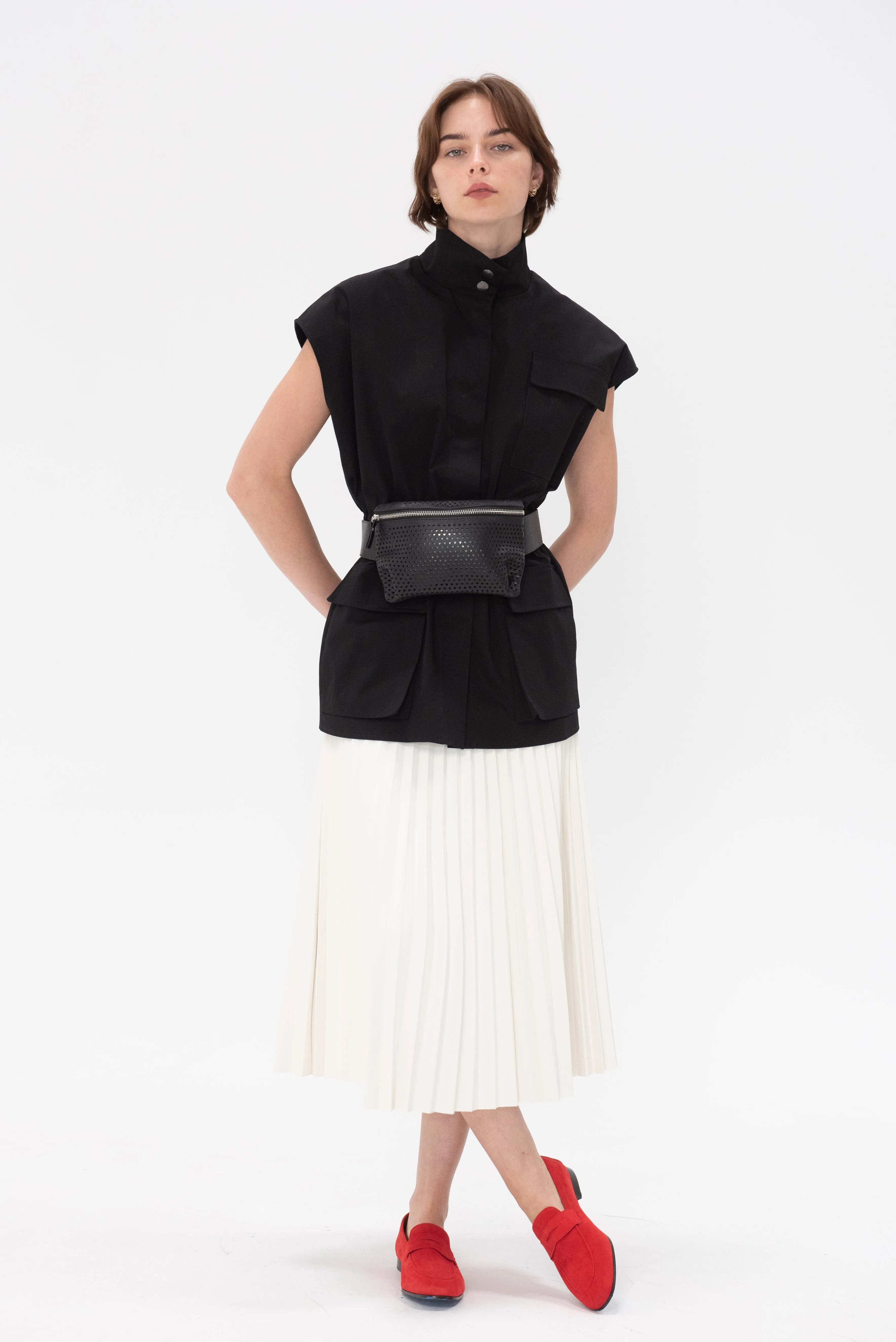 Daphne Pleated Skirt, Off-White