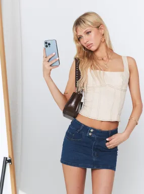 Daphnie Denim Mini Skirt Denim