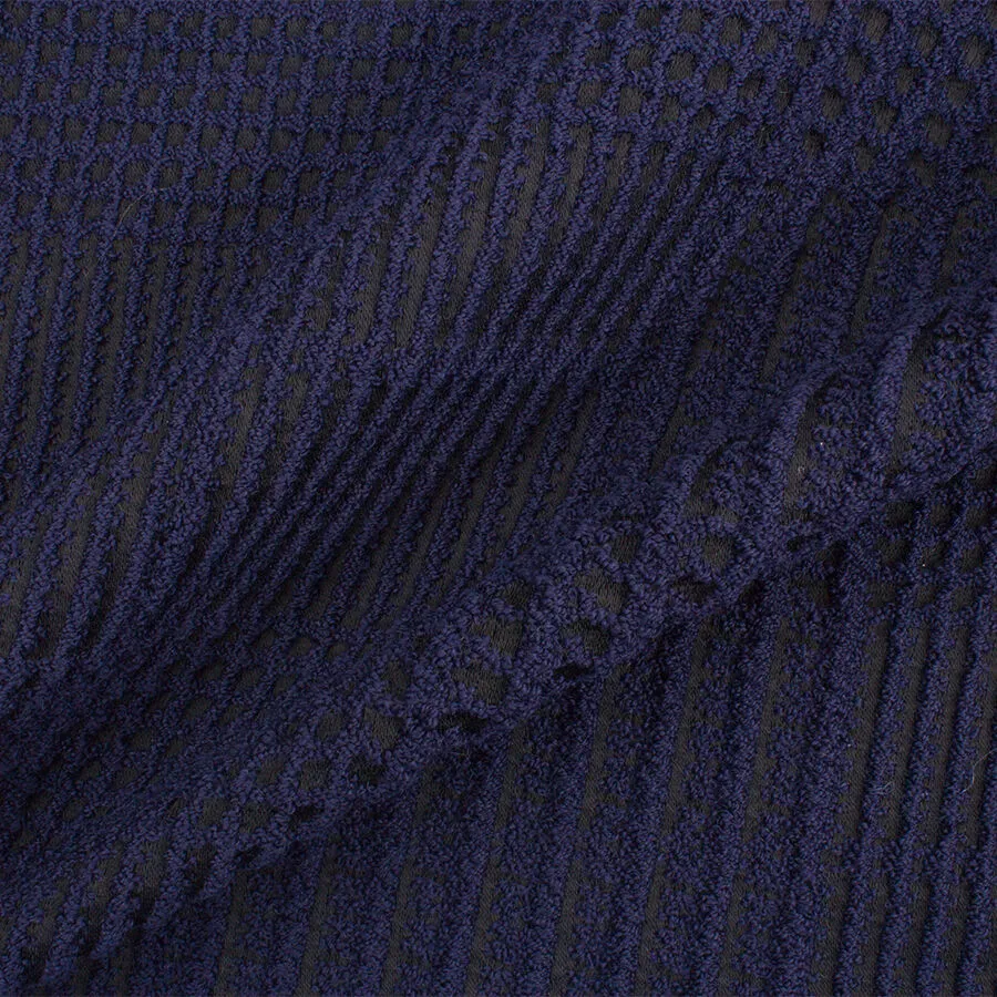 Dark Blue Prince of Wales Wool Blend