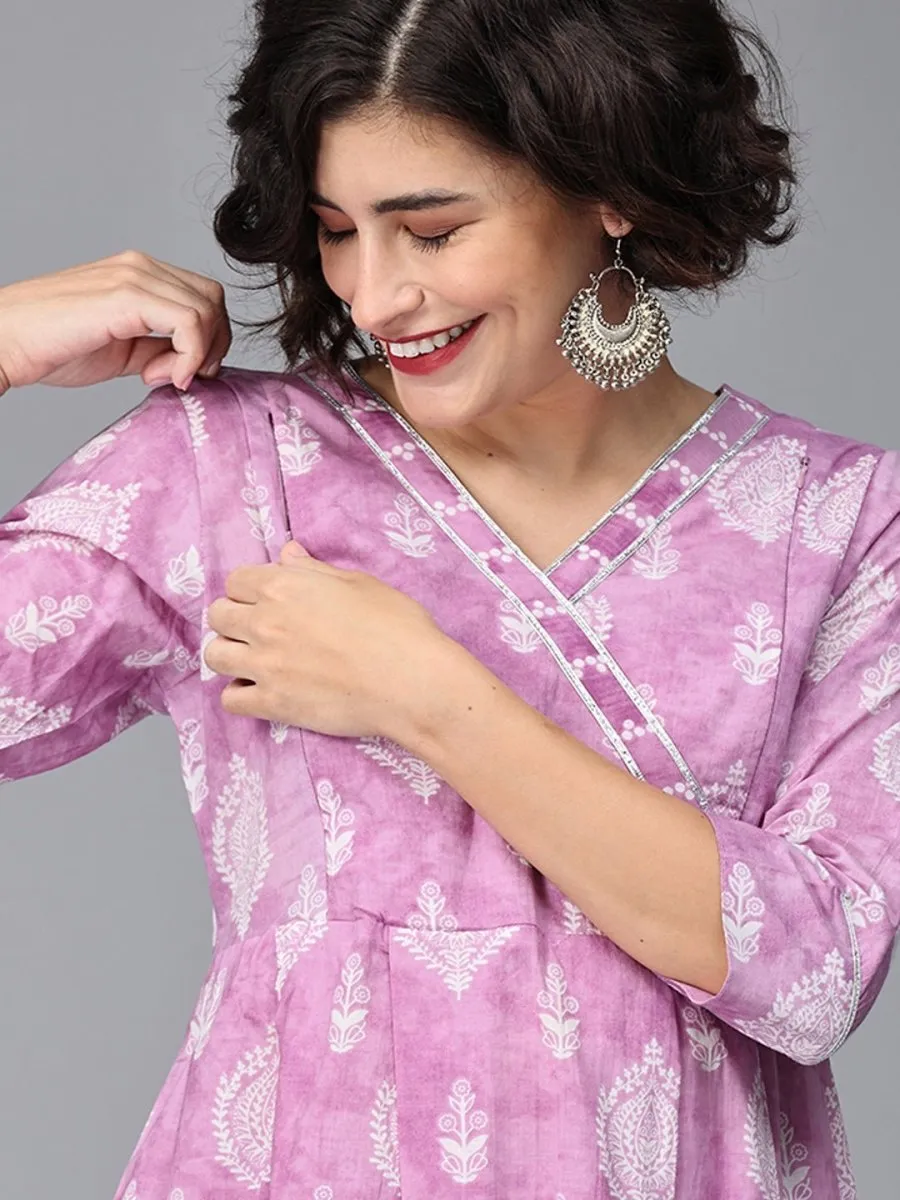 Do You Lilac It Maternity And Nursing Kurta Set With Dupatta