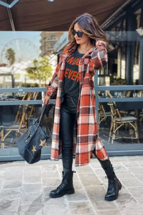 Dunnmall Fashion Casual Plaid Woollen Overcoat