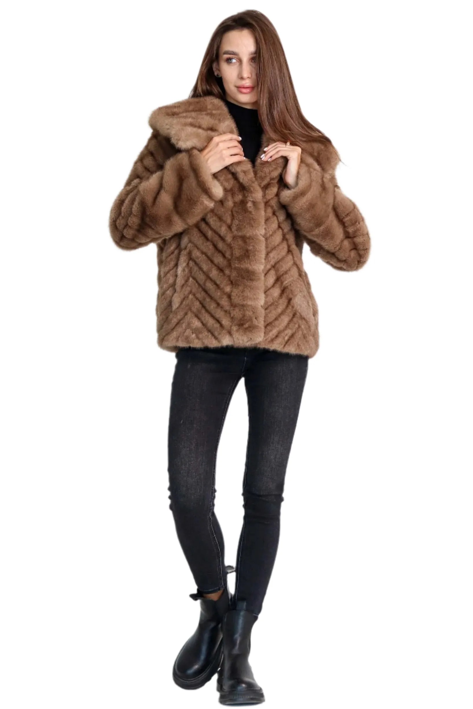 Eco Fur Mink Effect Short Coat