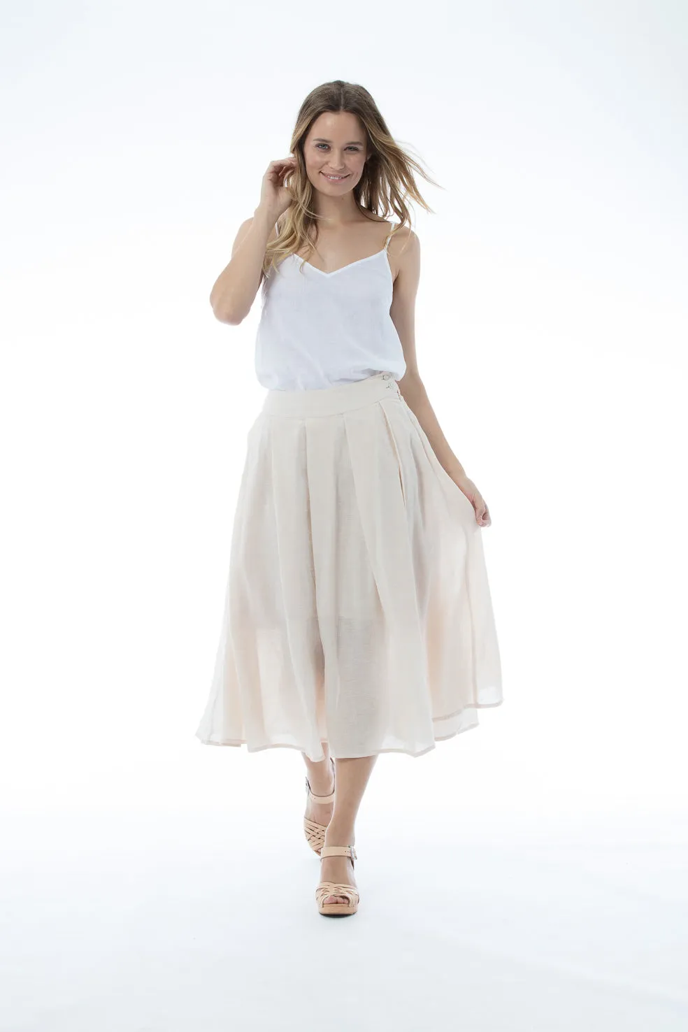 ELVA Skirt - Navy and Blush