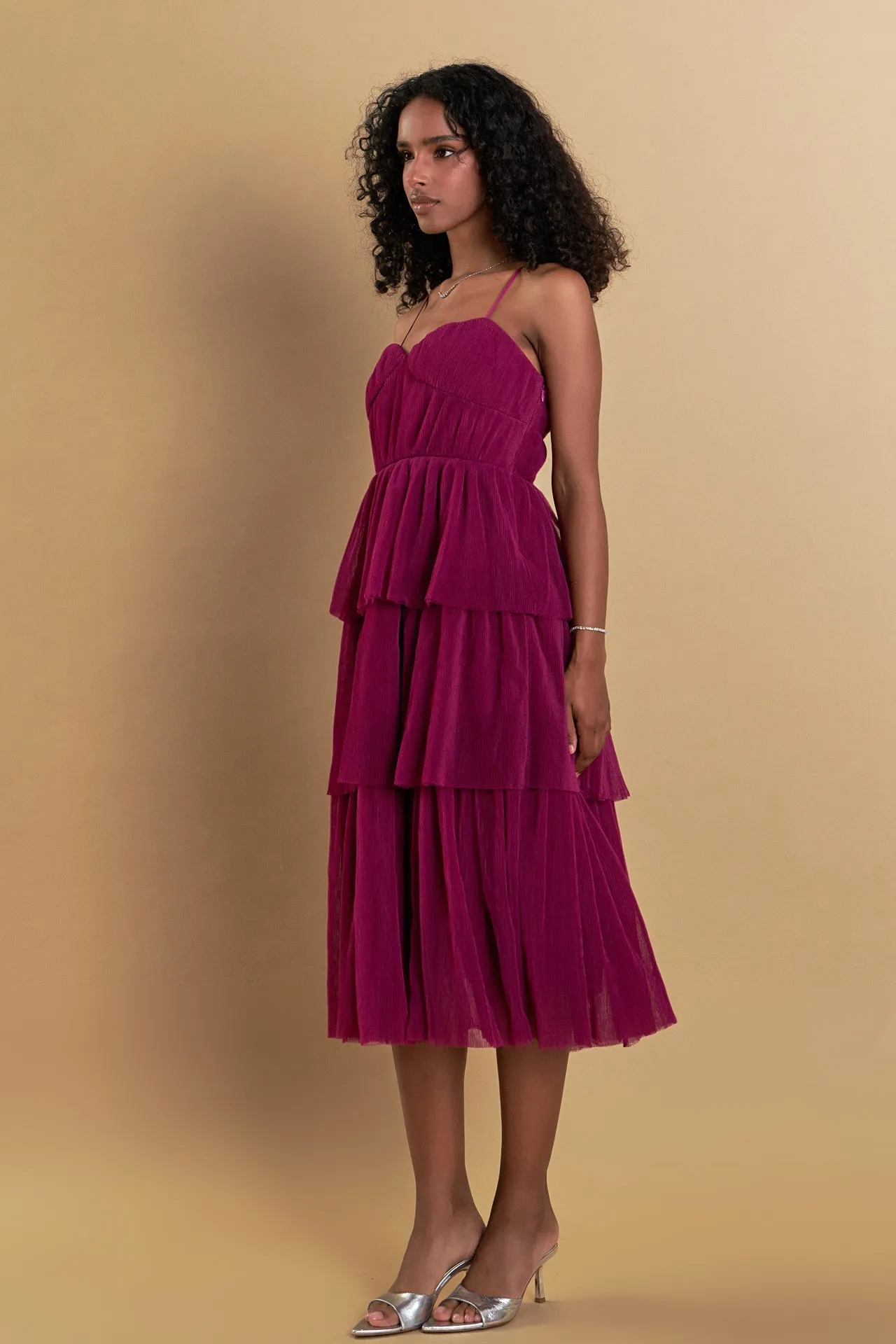 Endless Rose - Tulle Tiered Midi Dress