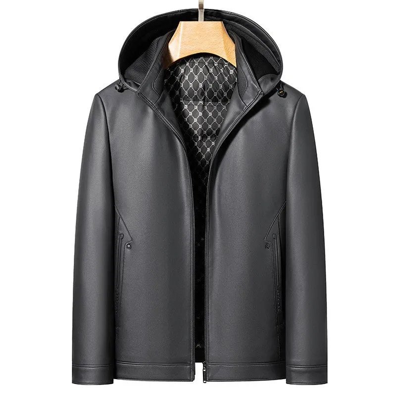 Fashion Personality Leather Down Jacket Men