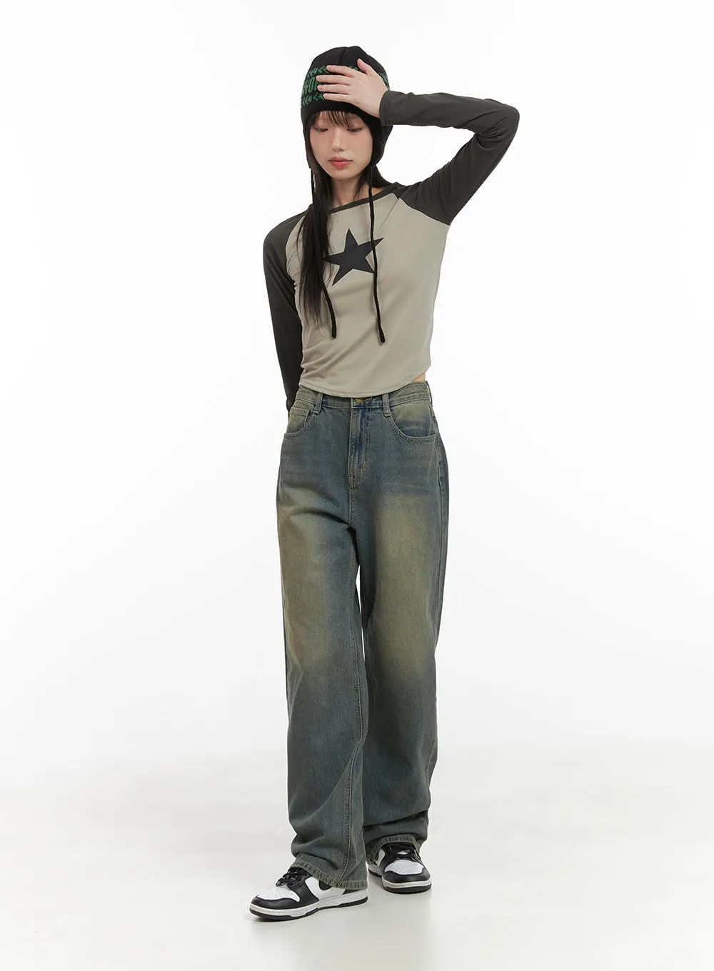 Faye Washed Wide Leg Jeans CG426