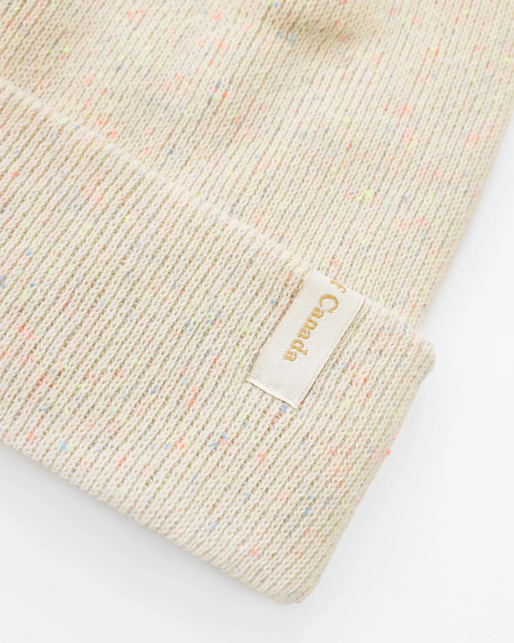 Fine Ribbed Cotton Toque Neon Confetti