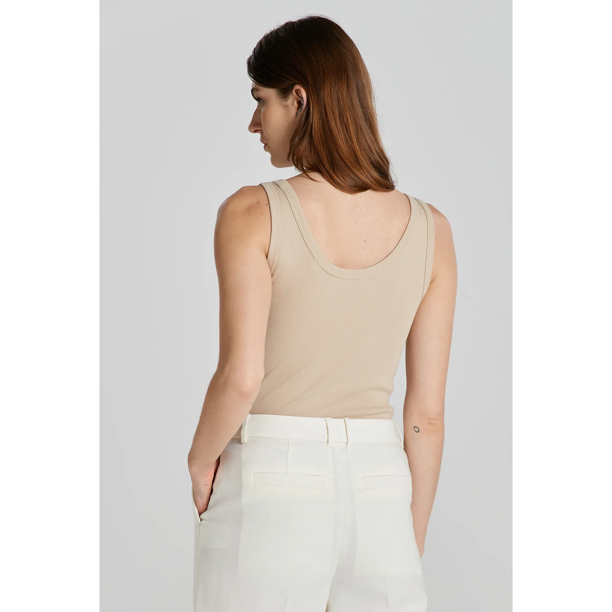 GANT Slim Ribbed Tank Top Dry Sand 4201409