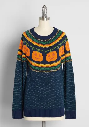 Give 'Em Pumpkin To Talk About Fair Isle Sweater