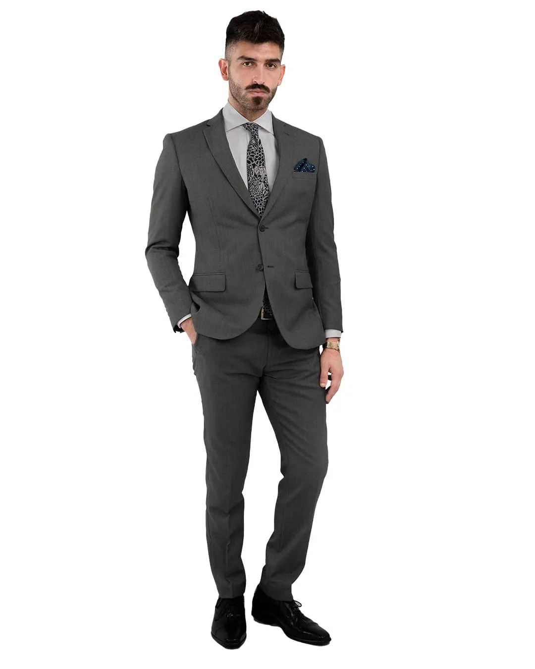 Grey Sharkskin Suit Jacket