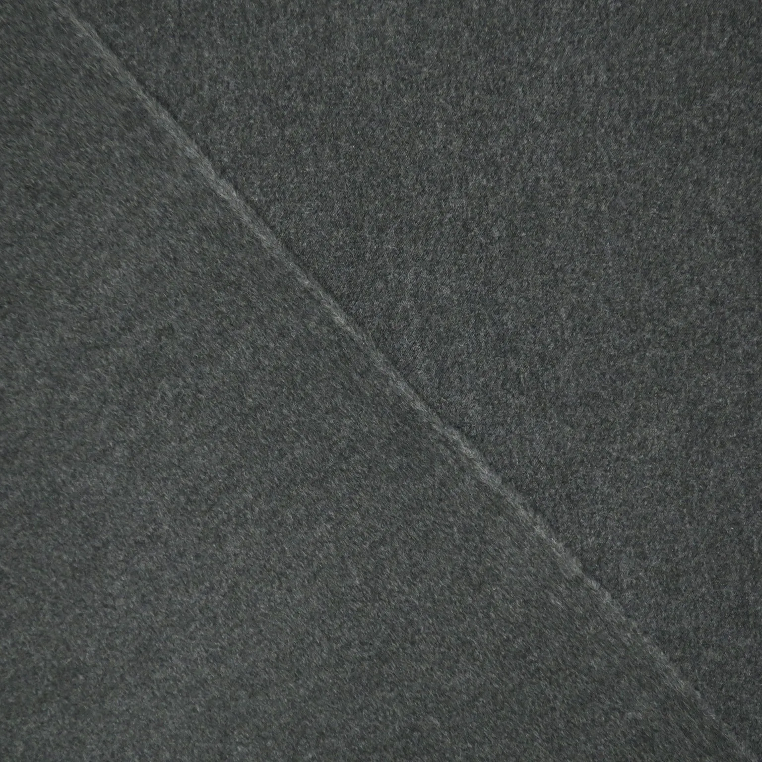 Grey Solid Polyester & Wool Blend Fabric