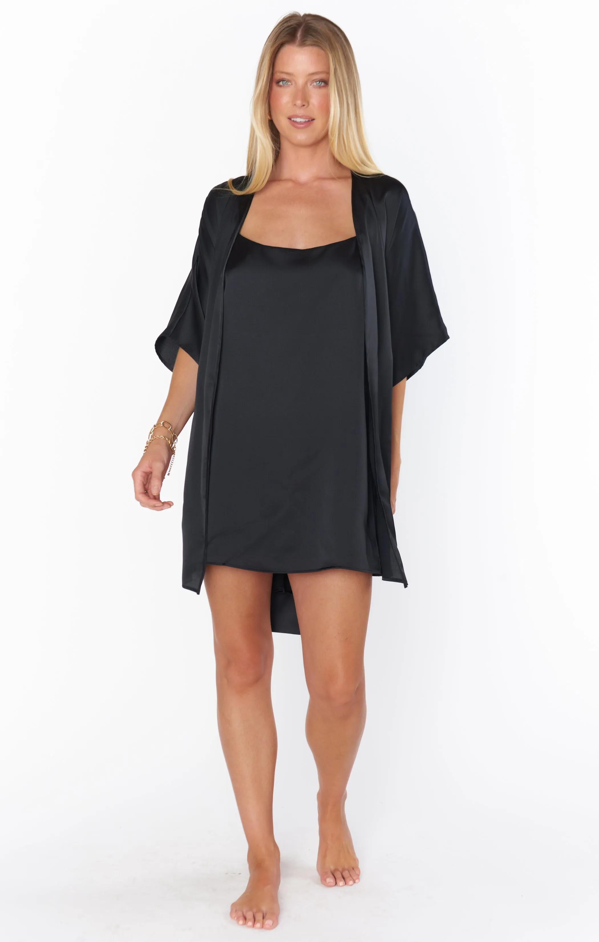 Happily Ever Top Slip ~ Black Luxe Satin