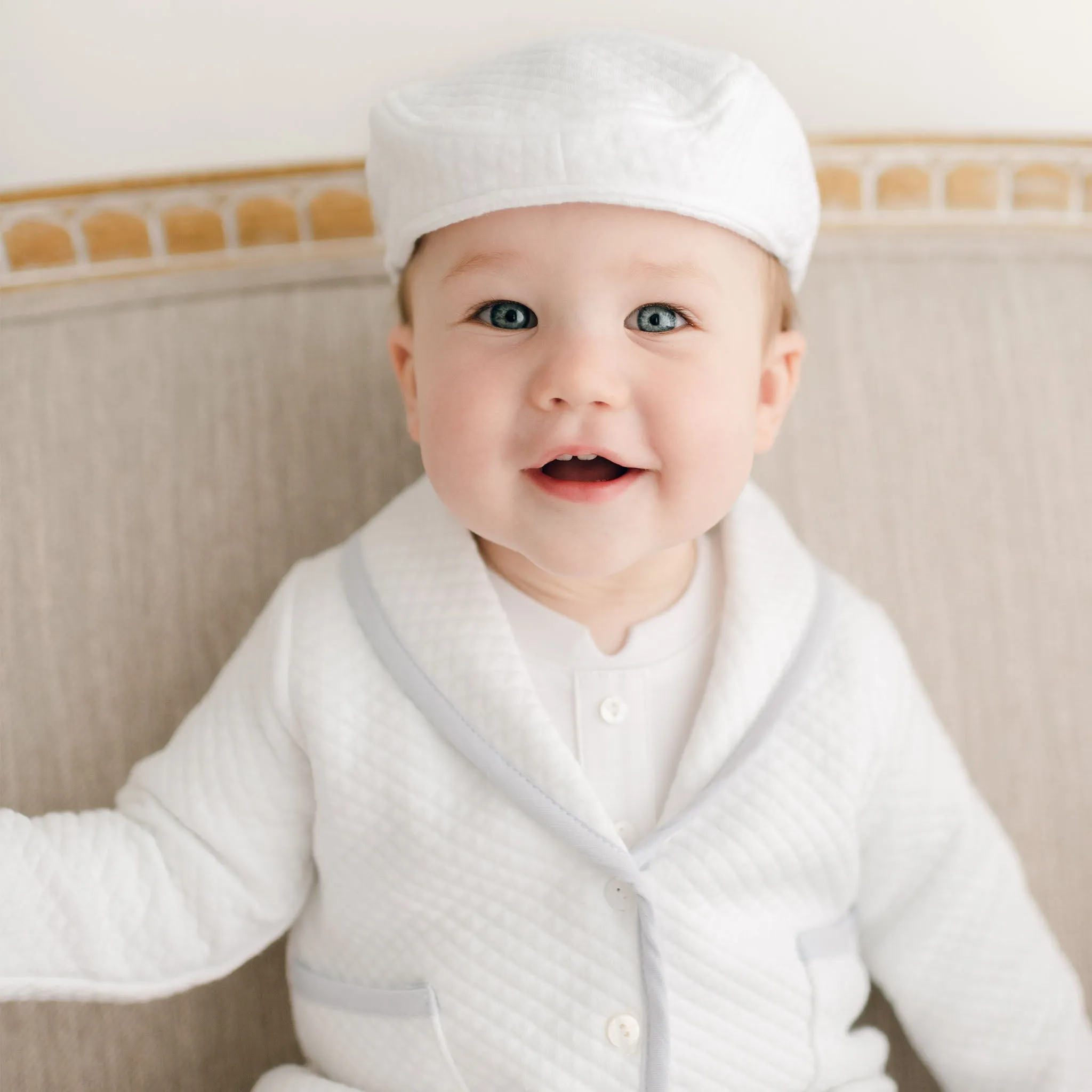 Harrison Christening Pants Suit | Quilted Cotton