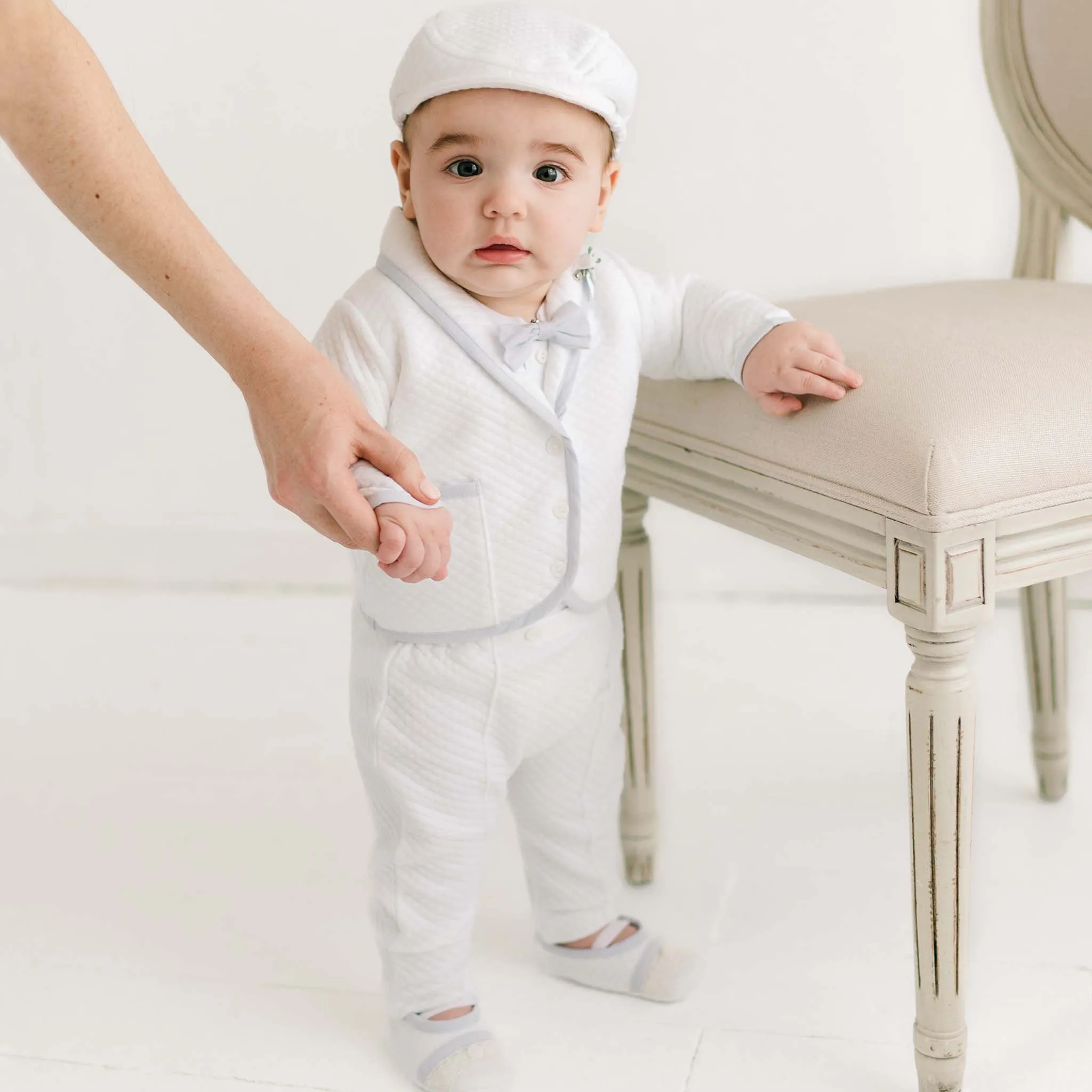 Harrison Christening Pants Suit | Quilted Cotton