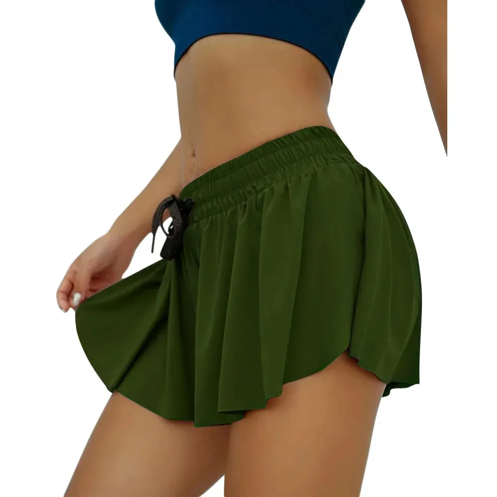 High Waist Pleated Tennis Skirt with Shorts