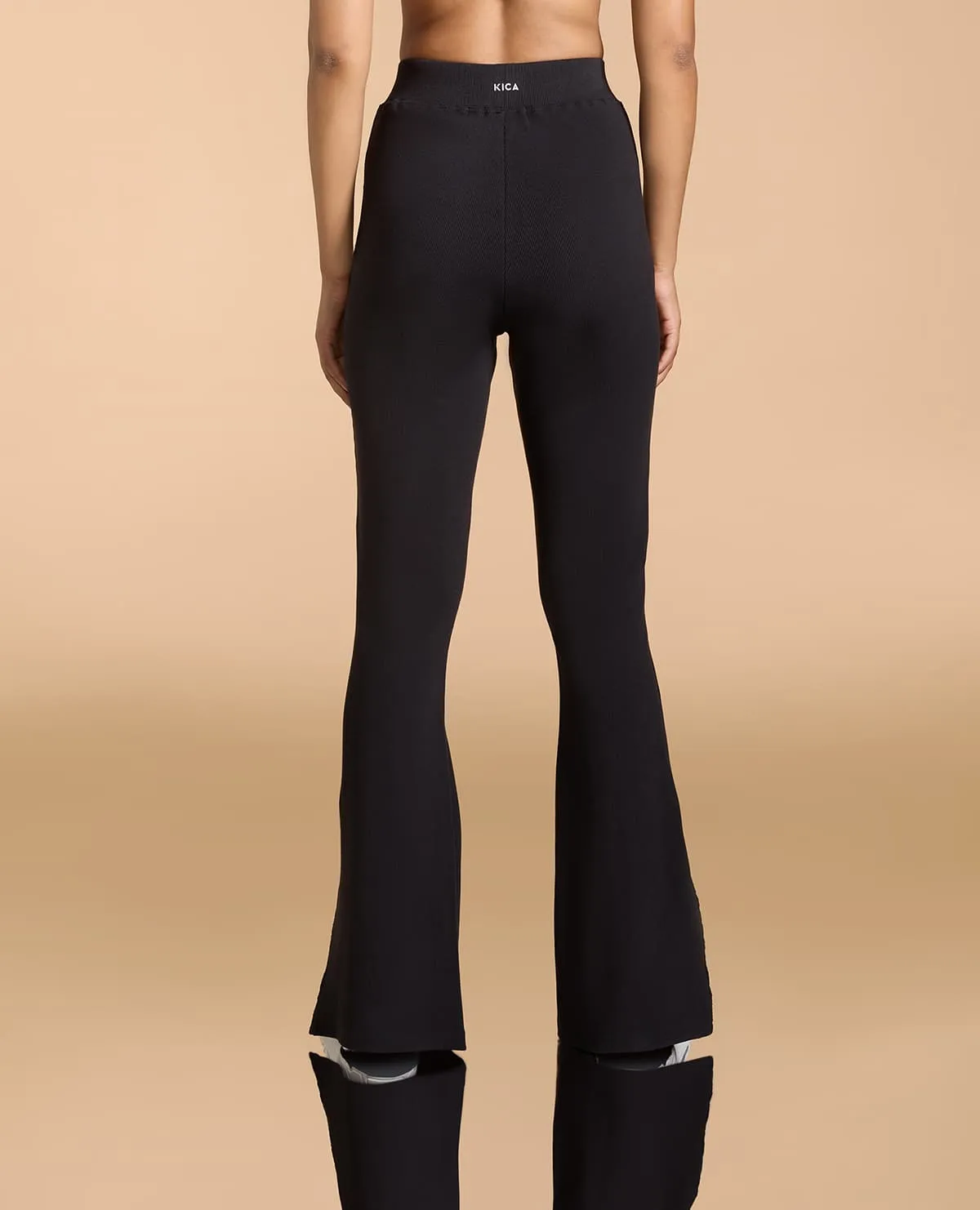 High Waist Ribbed Flared Pants