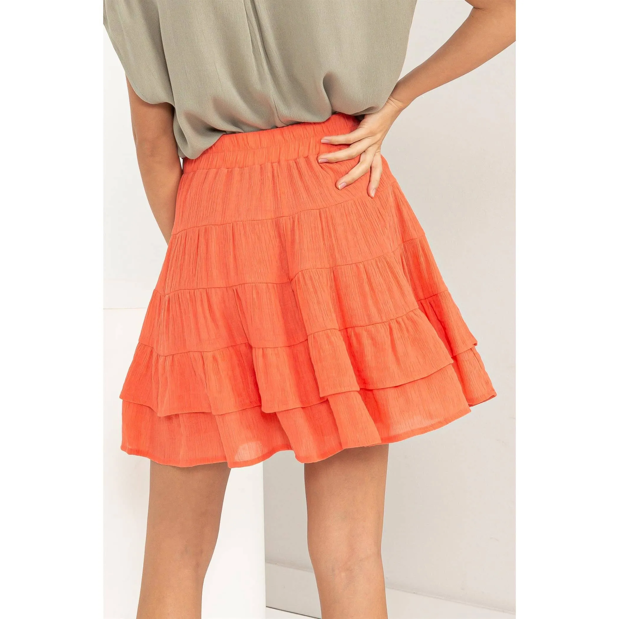 High-Waist Tiered Mini Skirt