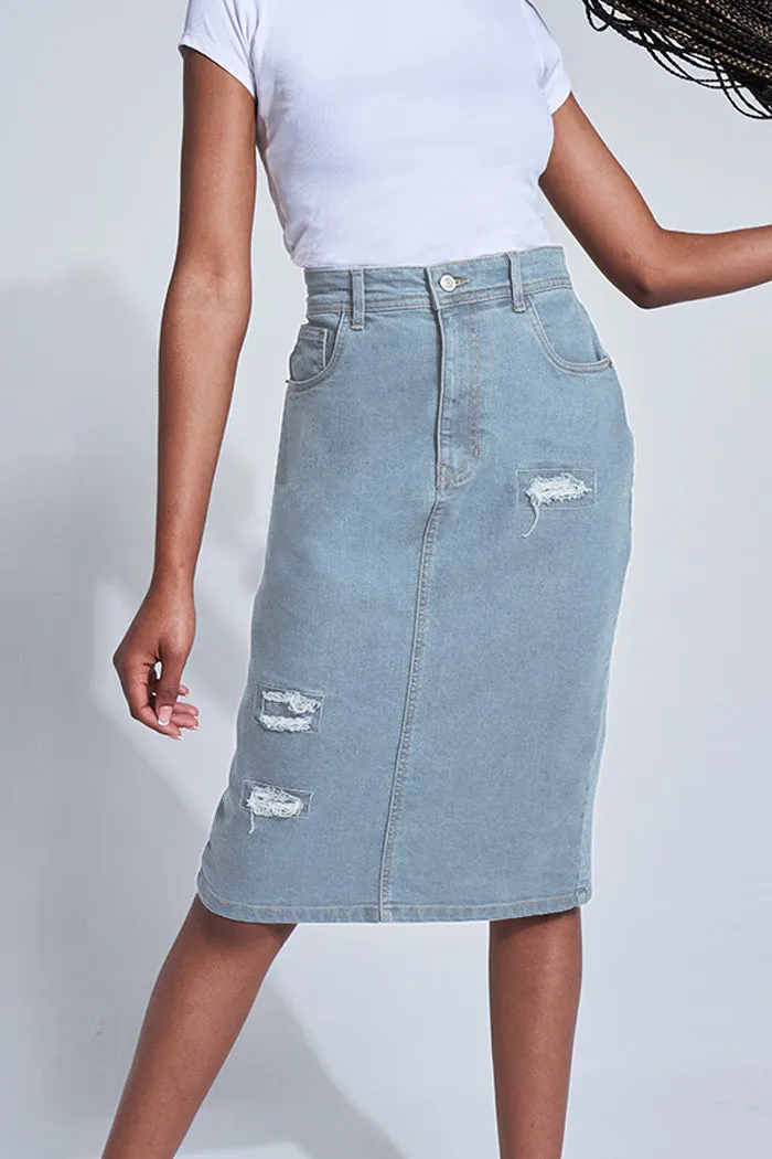 High Waisted Midi Skirt