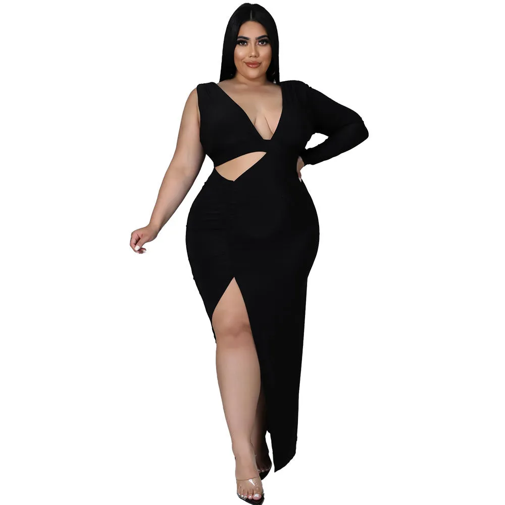 Hollow Out Cutout Single Sleeve Body-hugging Dresses