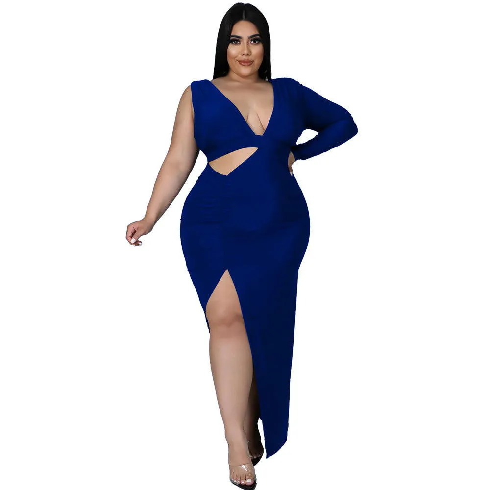 Hollow Out Cutout Single Sleeve Body-hugging Dresses