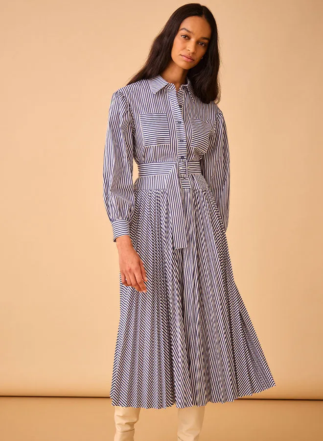 Hunter Bell Randolph Dress in Navy Stripe