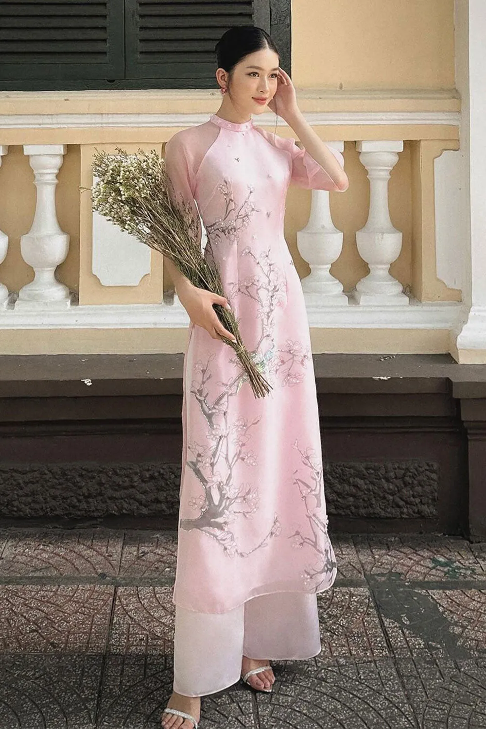 Hy Vien Middle Sleeved Ao Dai