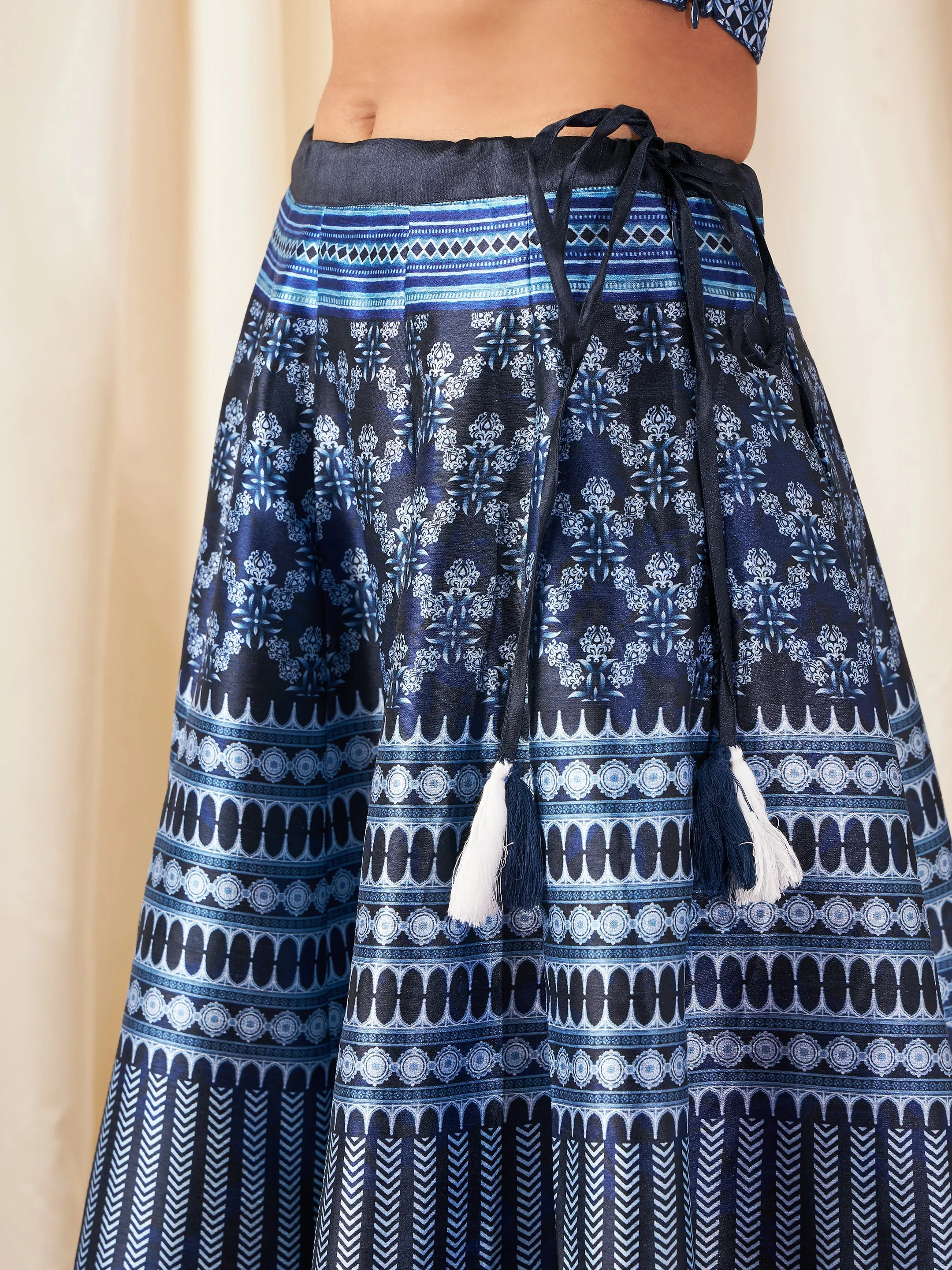 Indigo Kali Chevron Anarkali Skirt