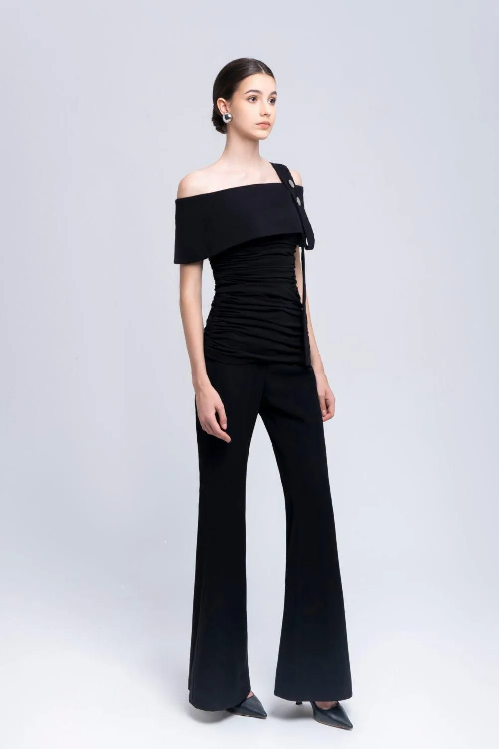 Isla Flared Side Slit Cotton Floor Length Pants