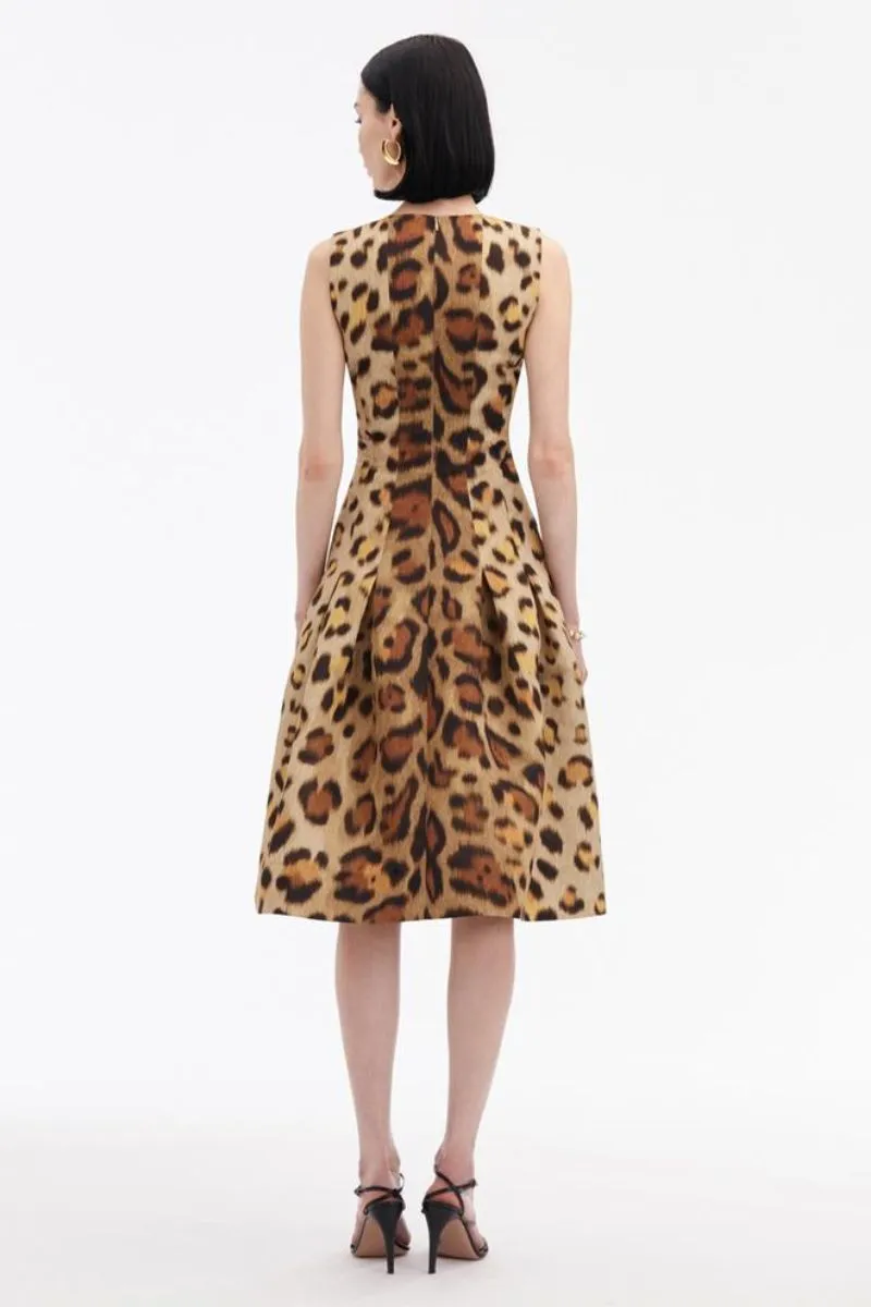 Jaguar Pleated Faille Dress