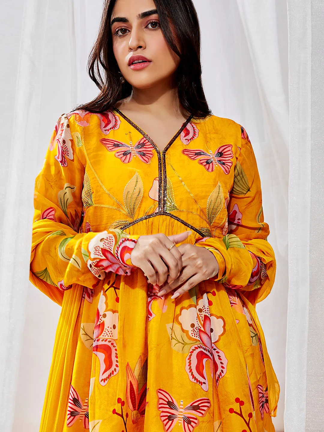 Jashvi Women's Mustard Kurta Set