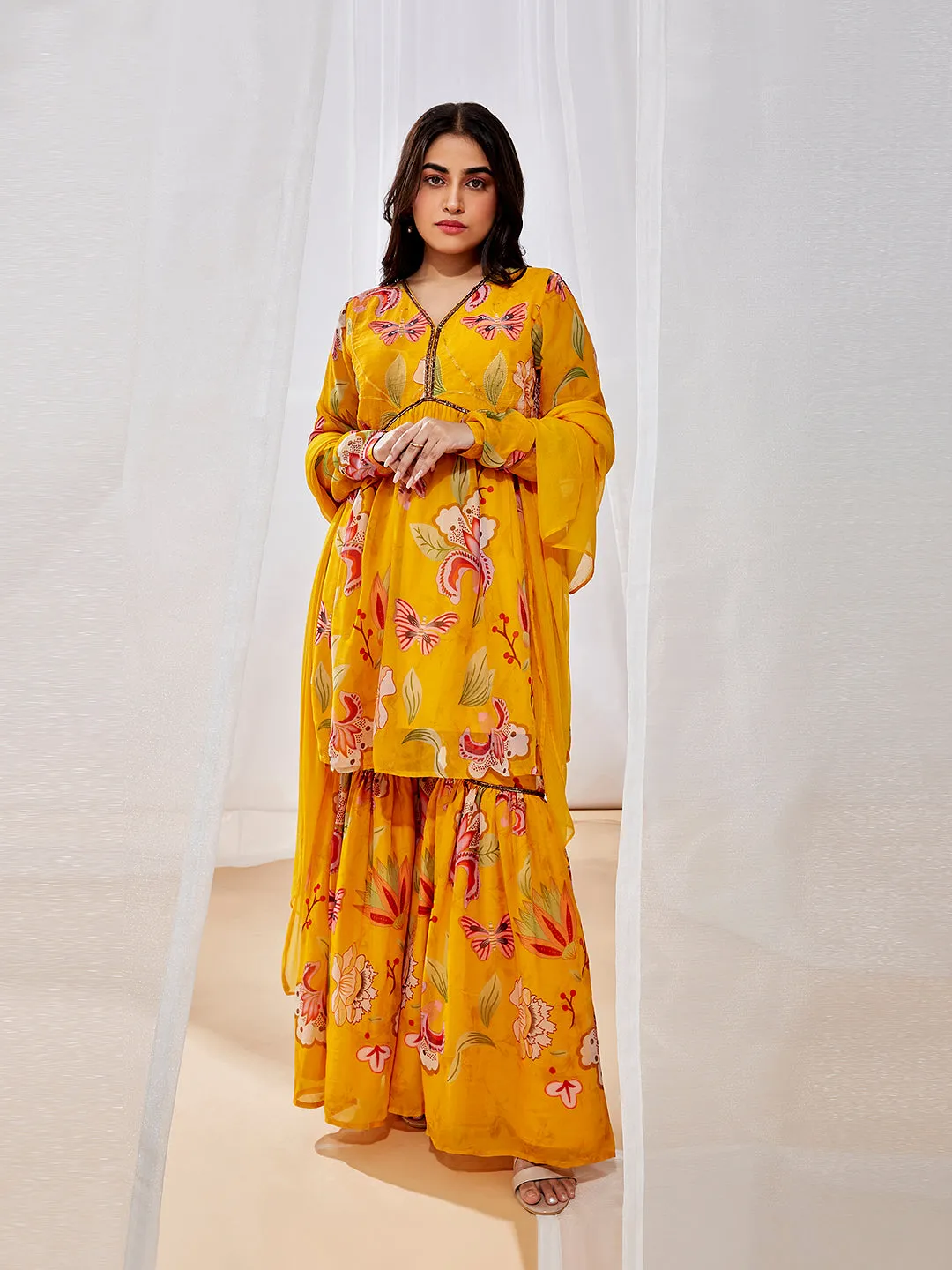 Jashvi Women's Mustard Kurta Set