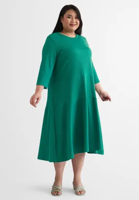 Joanna Ribbed Tier Patch A-Line Dress