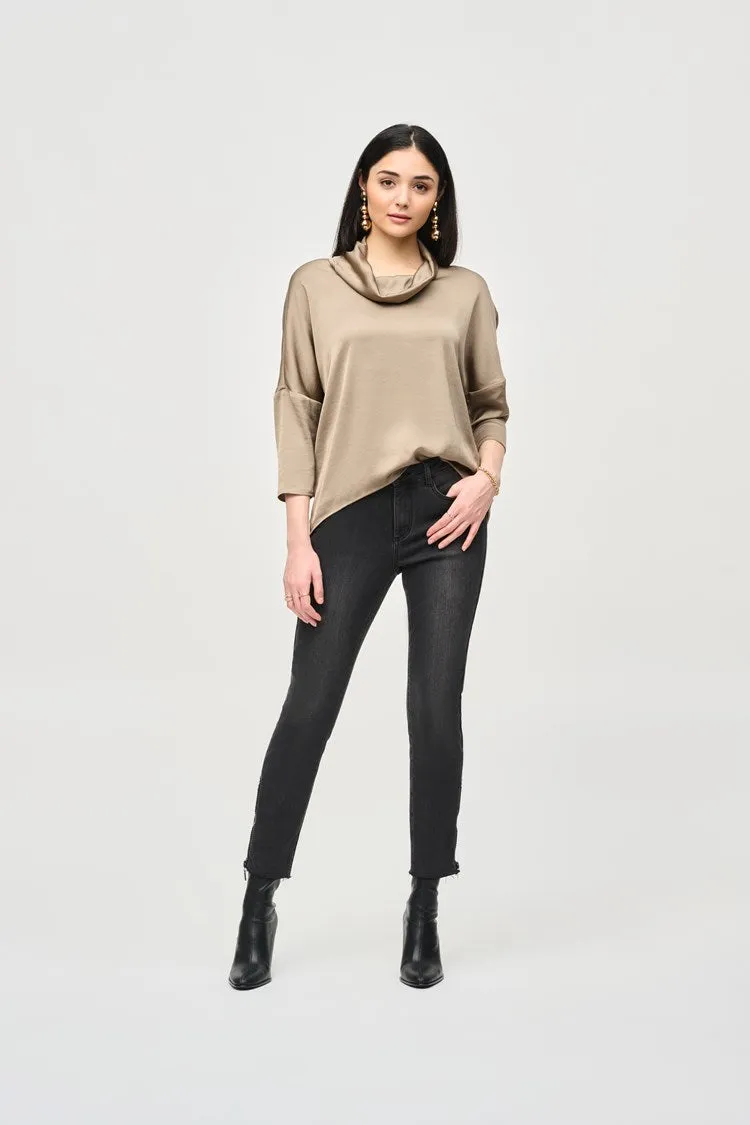 JOSEPH RIBKOFF | Scuba Suede Flared Pants 243178