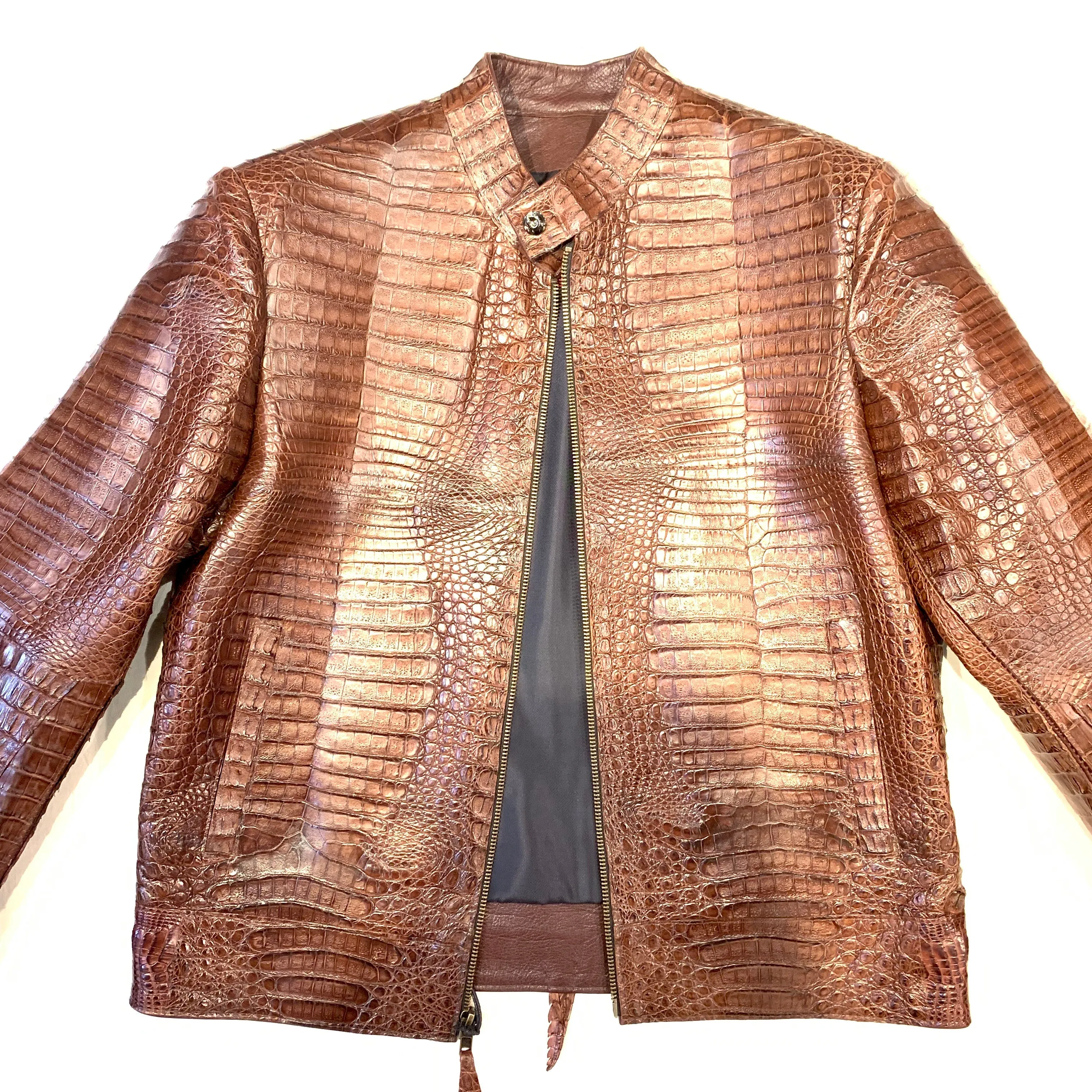 Kashani Chocolate Full All Over Crocodile Jacket