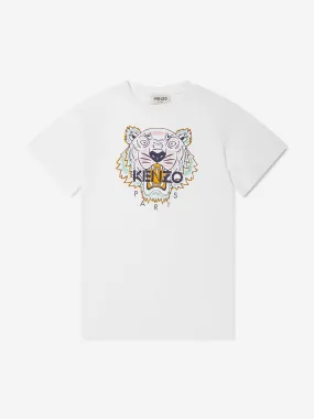 KENZO Girls Organic Cotton Tiger Dress in White