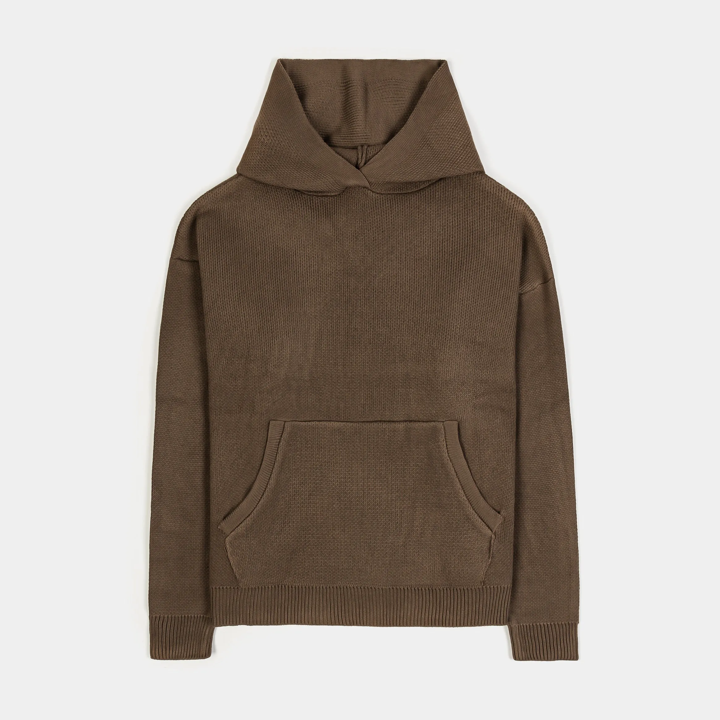 Knitted Pullover Womens Hoodie (Brown)