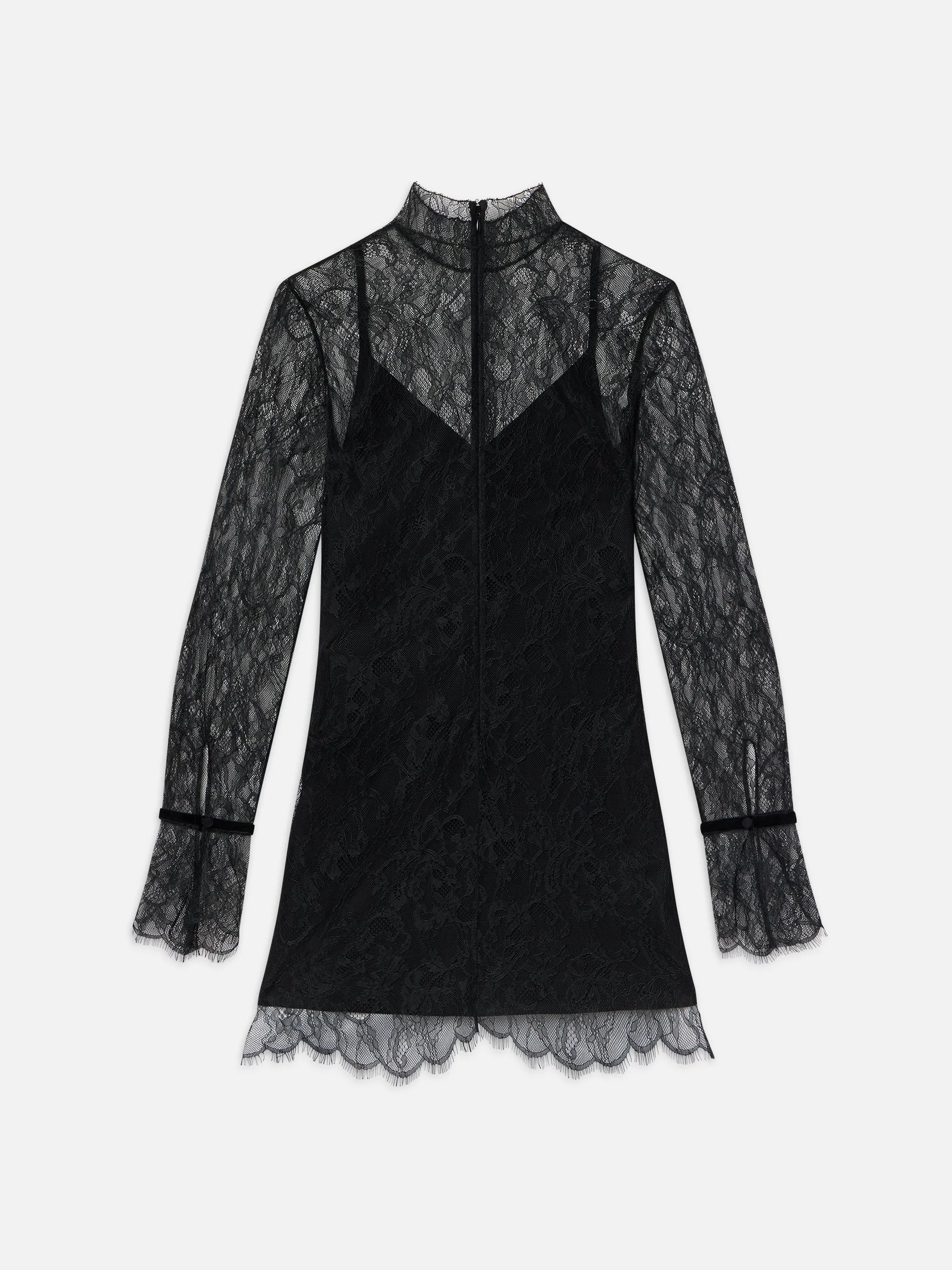 Lace Shift Dress -- Black