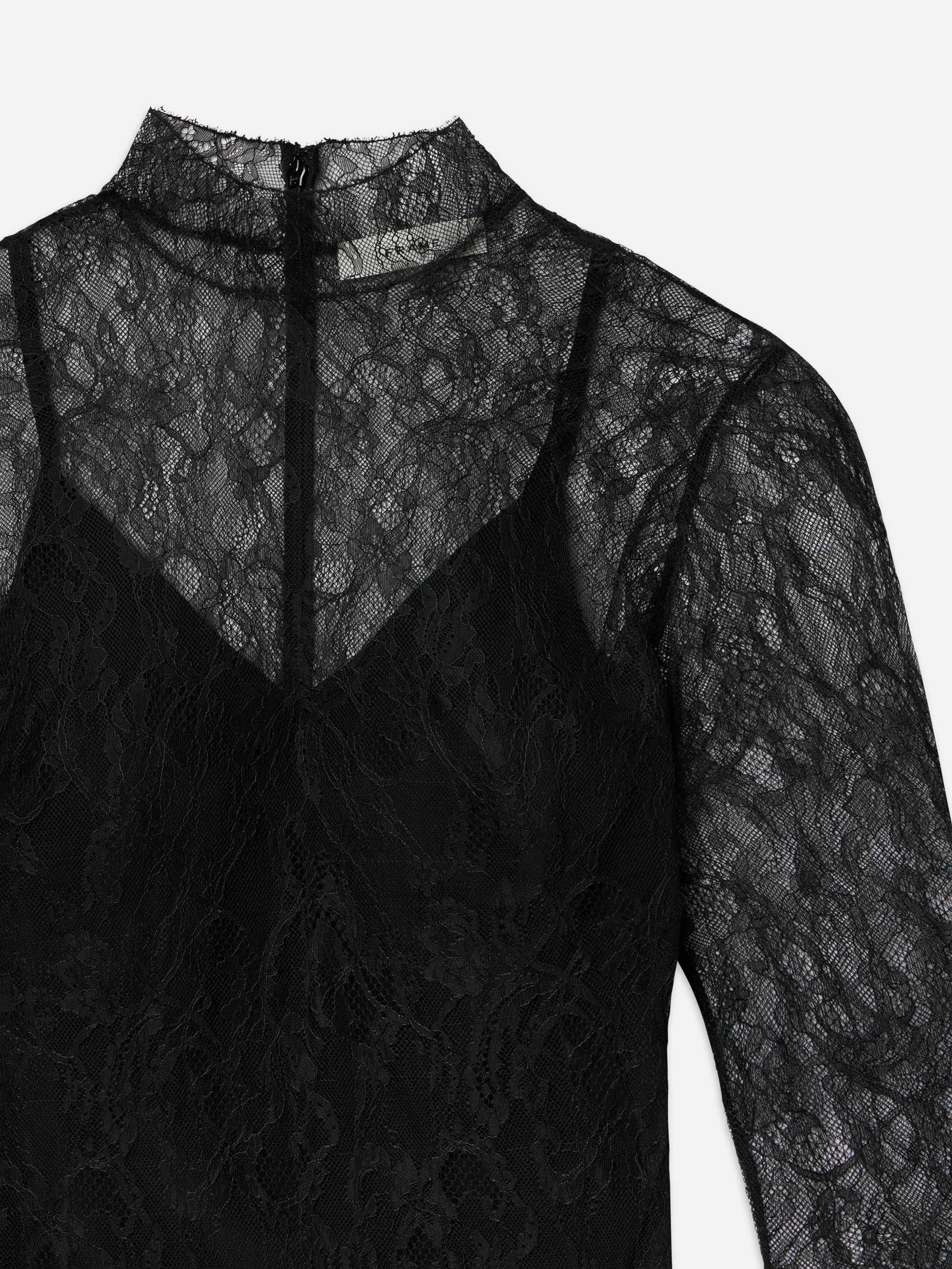 Lace Shift Dress -- Black